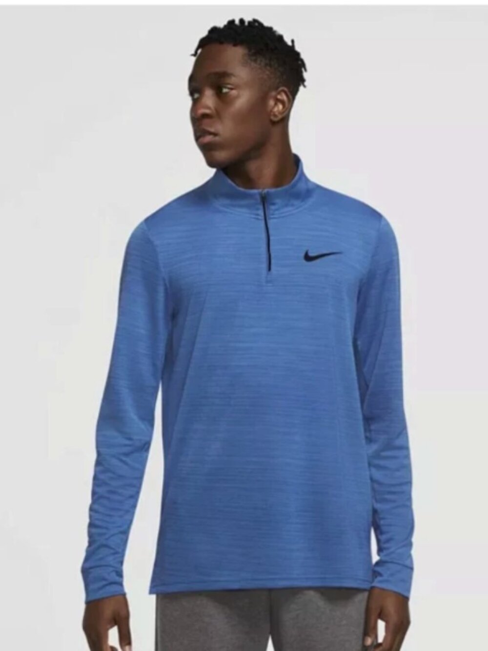 Nike Dri-FIT Men’s Blue 1/4 Zip Long Sleeve Performance Pullover Athletic Top XL